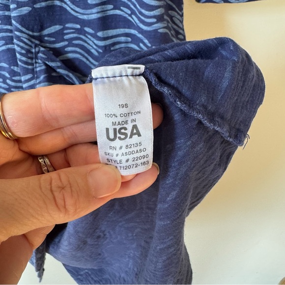 Fresh Produce Blue Sea Waves Patch Pocket Midi Dress S - Picture 6 of 6